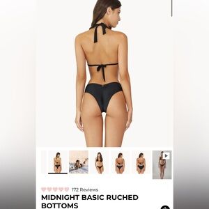 PQ swim Midnight Basic Ruched Bottoms (Teeny Version)